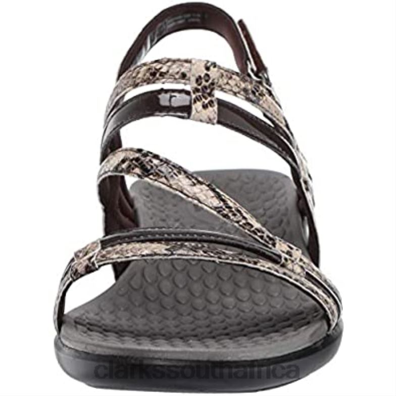Women's Sonar Pioneer Sandal Clarks Taupe Snake Synthetic Combi 840401399 Women Clarks