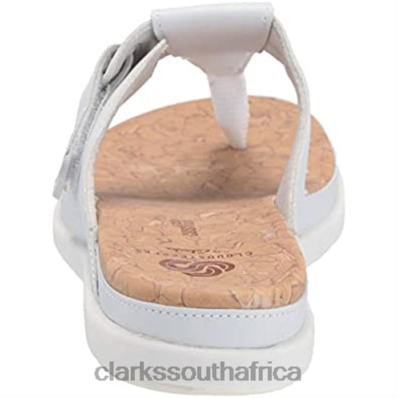 Women's Step June Reef Sandal Clarks White Synthetic 84040373 Women Clarks