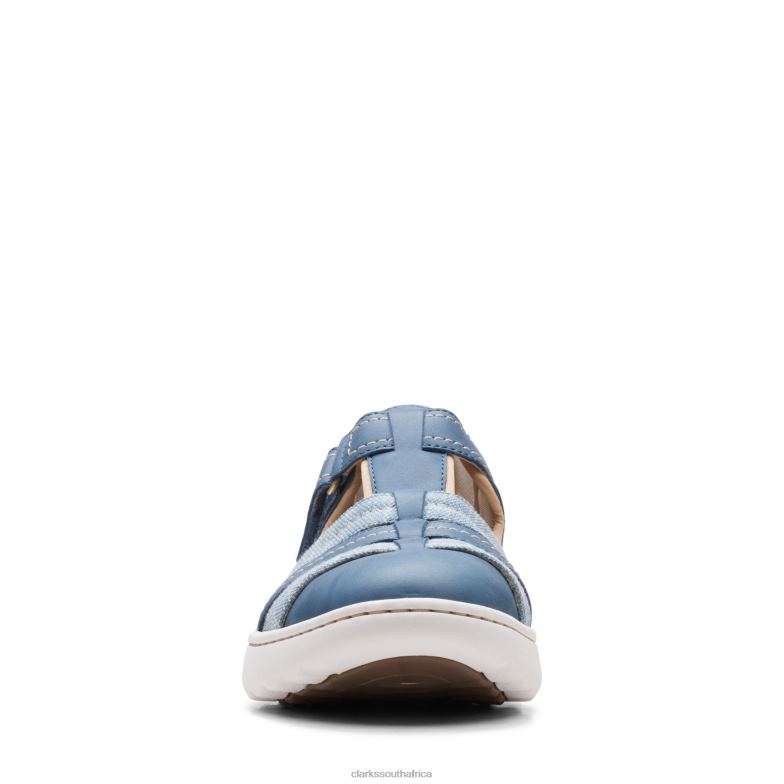 Clarks Blue Grey Lea Teagan Step 840403297 Women Clarks Blue Grey Lea