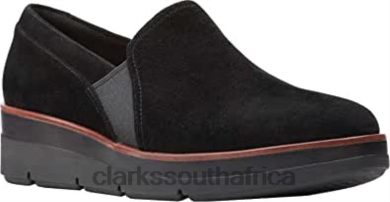 Clarks Women's Shaylave Slip On Black Suede 8404032 Women Clarks