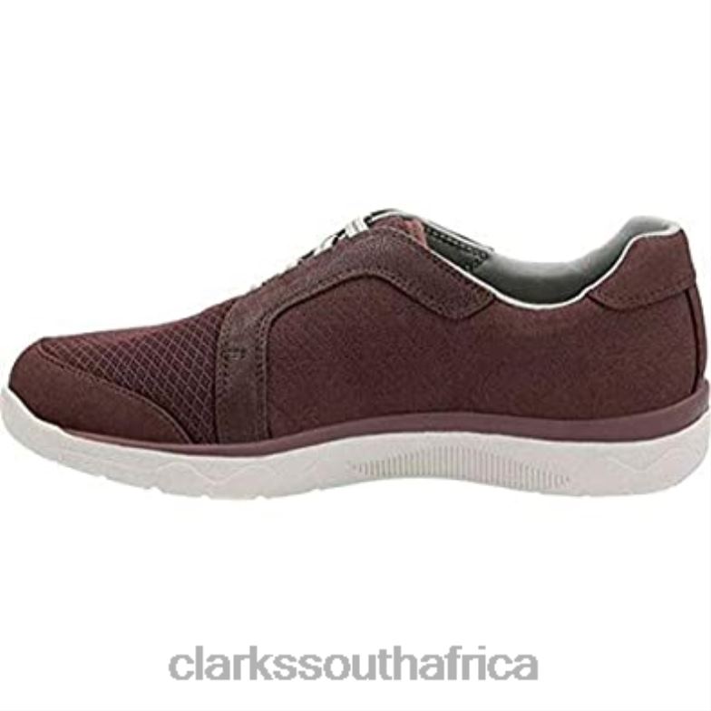 Aubergine Synthetic Nubuck Clarks Women's Mckella Morris Sneaker 840403 Women Clarks Aubergine Synthetic Nubuck