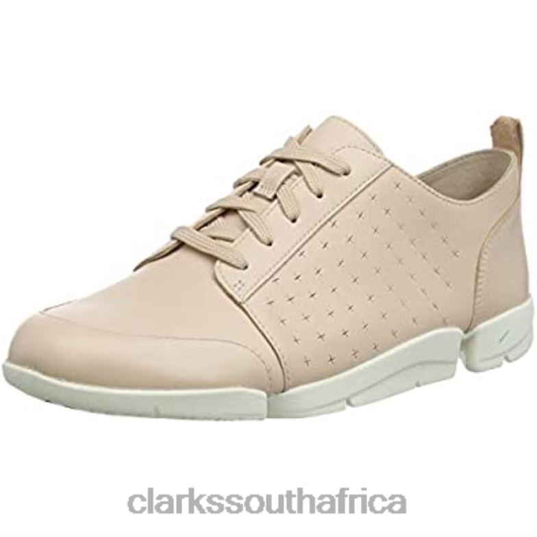 Beige Blush Leather Blush Leather Women's Triamelia Edge Sneaker Clarks 84040700 Women Clarks Beige Blush Leather