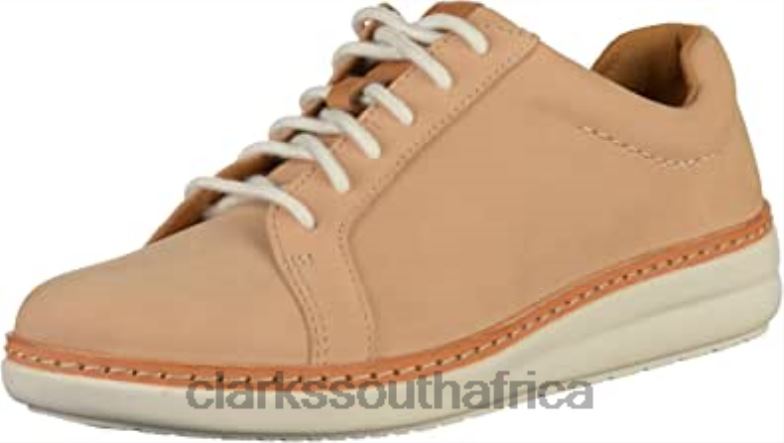 Beige Nude Nubuck Clarks Women's Amberlee Rosa Low-Top Sneakers 840401072 Women Clarks Beige Nude Nubuck