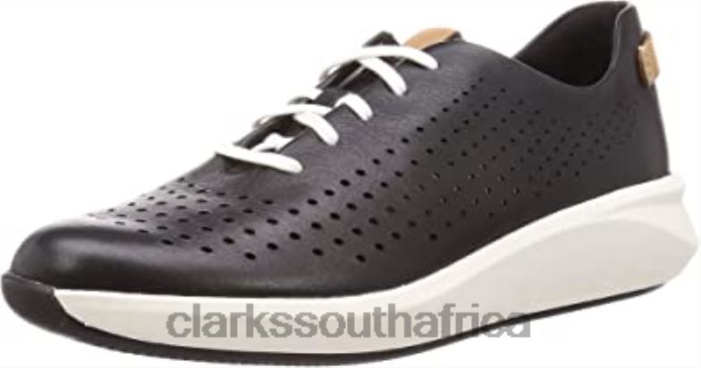Black Leather Women's Un Rio Tie Sneaker Clarks 840402924 Women Clarks Black Leather
