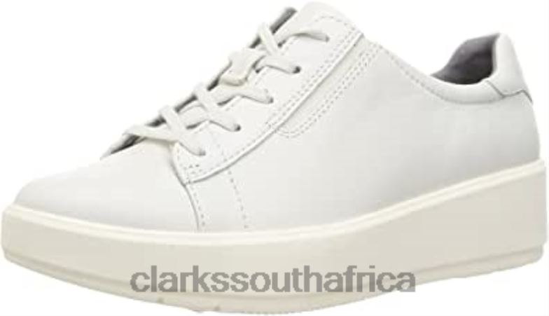 Clarks White Leather Women's Layton Lace Sneaker 84040353 Women Clarks