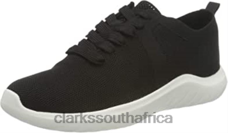 Clarks Women's Nova Glint Sneaker Black Knit 840401698 Women Clarks Black Knit