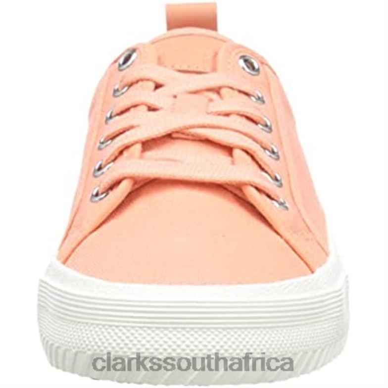 Clarks Women's Roxby Lace Sneaker Coral Canvas 84040306 Women Clarks Coral Canvas