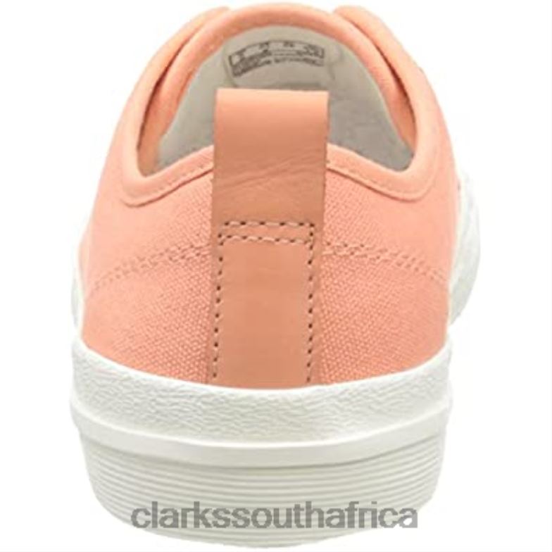 Clarks Women's Roxby Lace Sneaker Coral Canvas 84040306 Women Clarks Coral Canvas