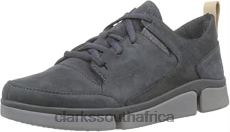 Grey Dark Grey Nubuck Clarks Women's Tri Turn Low-Top Sneakers 84040872 Women Clarks Grey Dark Grey Nubuck