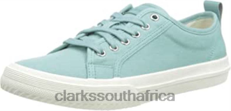 Turquoise Canvas Women's Roxby Lace Sneaker Clarks 84040372 Women Clarks Turquoise Canvas