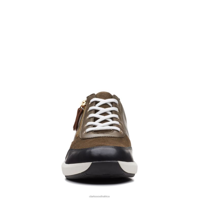 Un Rio Zip Clarks Dark Olive Lea 840403047 Women Clarks Dark Olive Lea