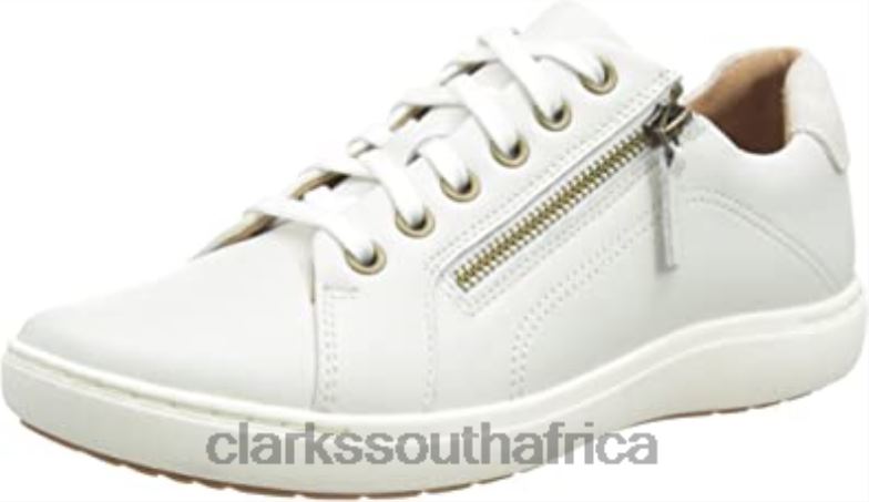 White Leather Women's Nalle Lace Sneaker Clarks 840402676 Women Clarks White Leather