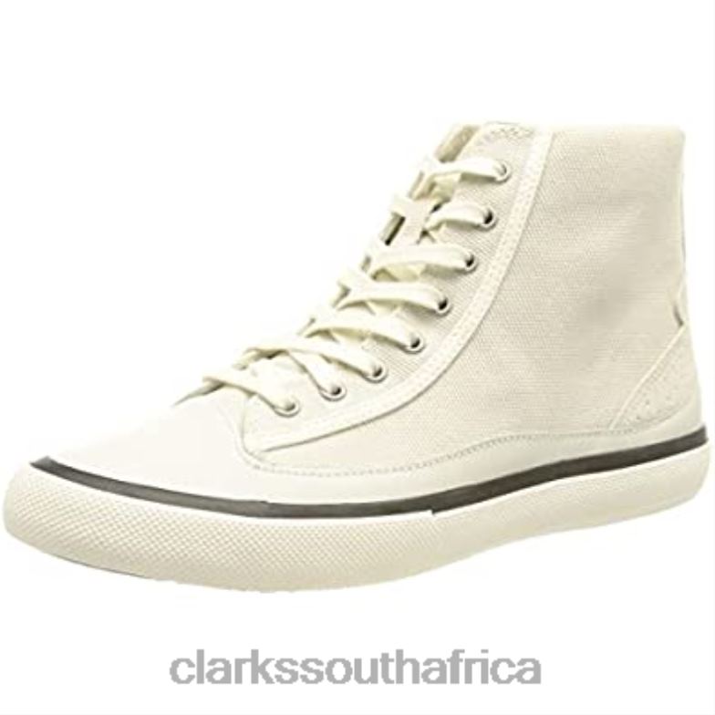 Women's Aceley Hi Sneaker White Canvas Clarks 840401606 Women Clarks White Canvas
