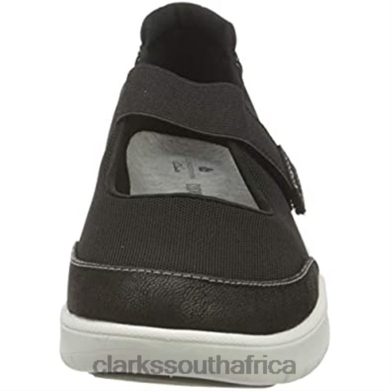 Women's Adella West Sneaker Black Textile Clarks 840402230 Women Clarks Black Textile