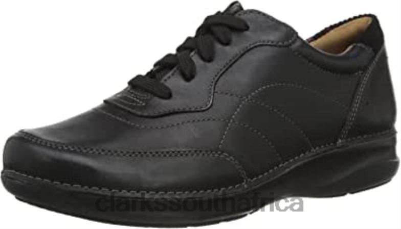 Women's Appley Tie Sneaker Black Leather Clarks 840401742 Women Clarks Black Leather