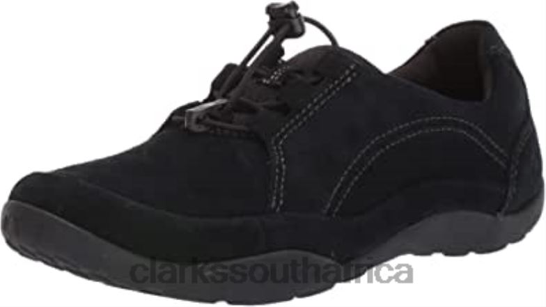Women's Haley Rhea Sneaker Black Suede Clarks 84040694 Women Clarks Black Suede