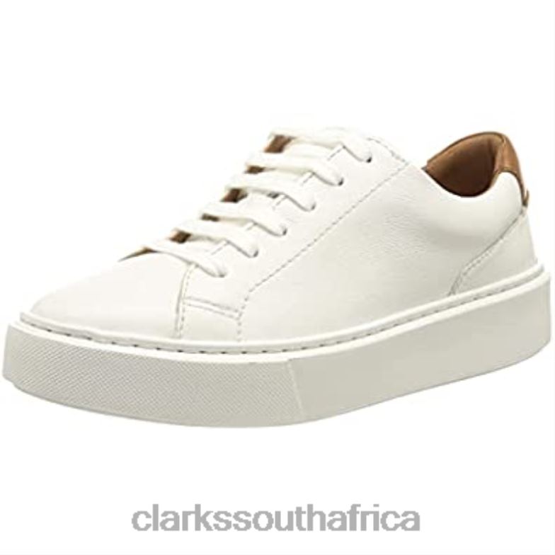 Women's Hero Lite Lace Sneaker Clarks White Leather 840402741 Women Clarks White Leather