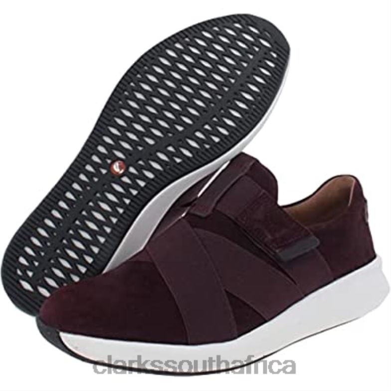 Women's Low-Top Sneakers Clarks Burgundy Suede 8404087 Women Clarks Burgundy Suede