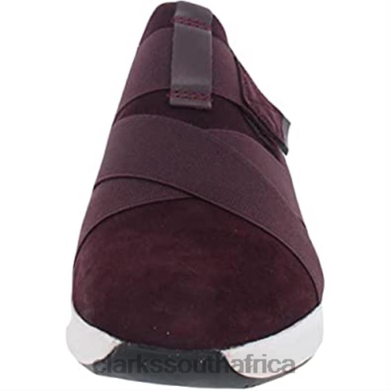 Women's Low-Top Sneakers Clarks Burgundy Suede 8404087 Women Clarks Burgundy Suede