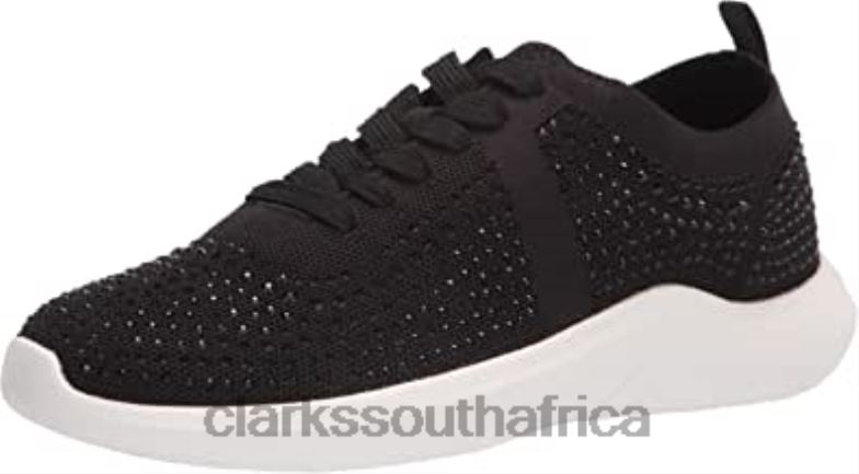 Women's Nova Spark Sneaker Clarks Black Textile With Sparkles 840401135 Women Clarks