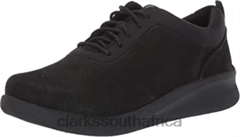 Women's Sillian 20 Pace Sneaker Black Synthetic Nubuck Clarks 840401622 Women Clarks Black Synthetic Nubuck