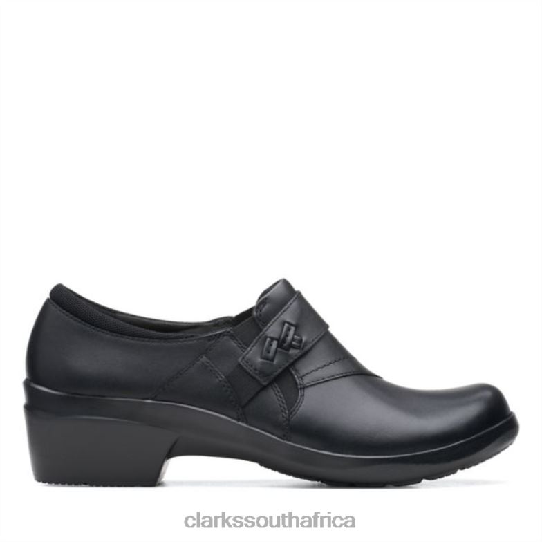 Black Leather Clarks Angie Pearl Black Leather 840406024 Women Clarks Black Leather