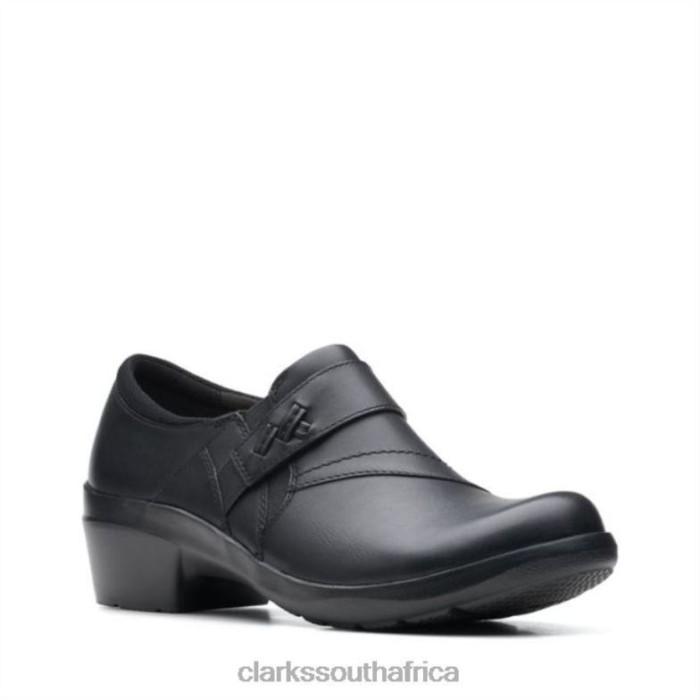Black Leather Clarks Angie Pearl Black Leather 840406024 Women Clarks Black Leather
