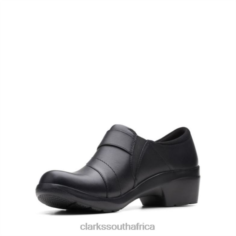 Black Leather Clarks Angie Pearl Black Leather 840406024 Women Clarks Black Leather