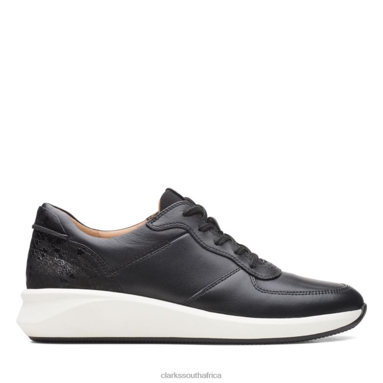 Clarks Black Combi Leather Un Rio Sprint Black Combi Leather 840406481 Women Clarks Black Combi Leather