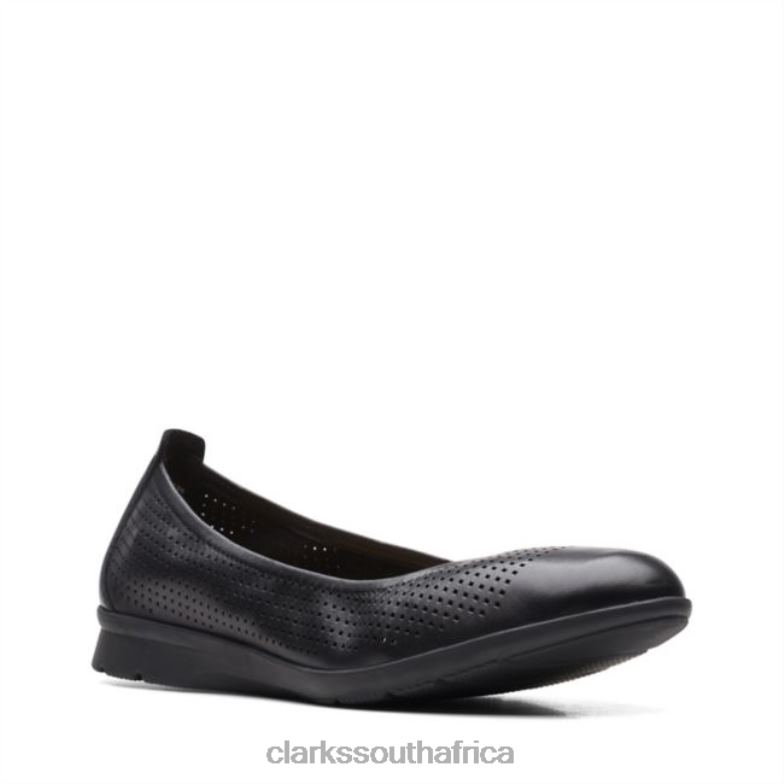 Clarks Black Leather Jenette Ease Black Leather 840406329 Women Clarks Black Leather