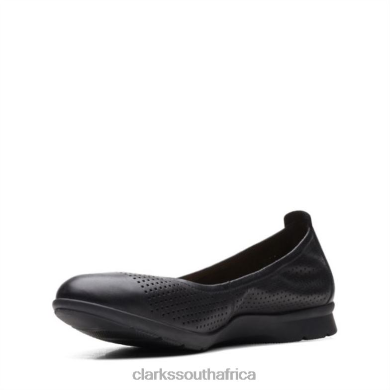 Clarks Black Leather Jenette Ease Black Leather 840406329 Women Clarks Black Leather