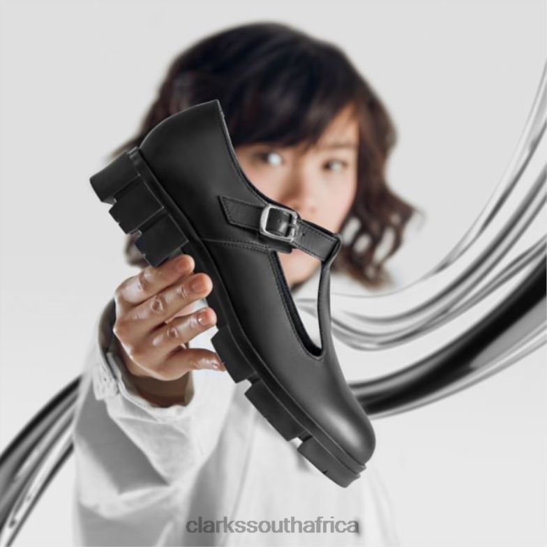 Clarks Black Leather Teala Bar Black Leather 840405121 Women Clarks Black Leather