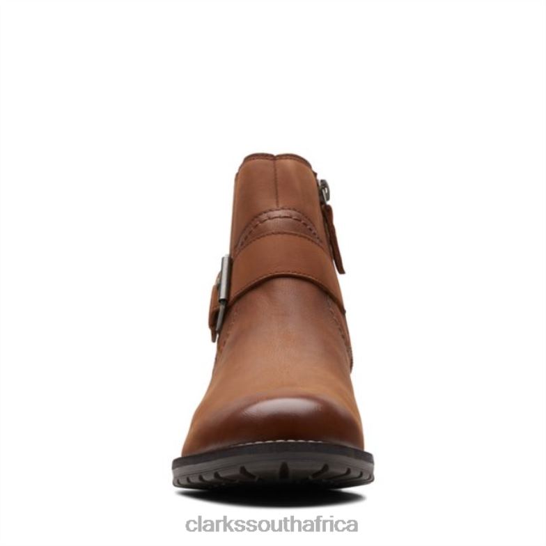 Clarkwellstrap Dark Tan Leather Clarks Dark Tan Leather 840406141 Women Clarks Dark Tan Leather