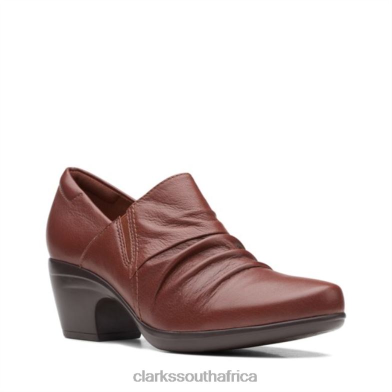 Emily Cove Dark Tan Leather Clarks Dark Tan Leather 840406261 Women Clarks Dark Tan Leather