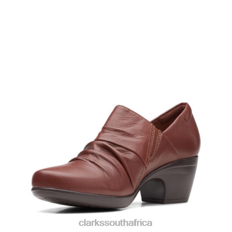 Emily Cove Dark Tan Leather Clarks Dark Tan Leather 840406261 Women Clarks Dark Tan Leather