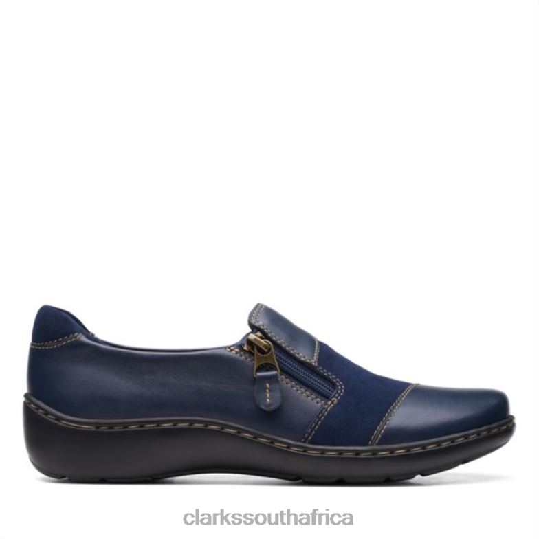 Navy Combination Clarks Cora Harbor Navy Combination 840406251 Women Clarks Navy Combination