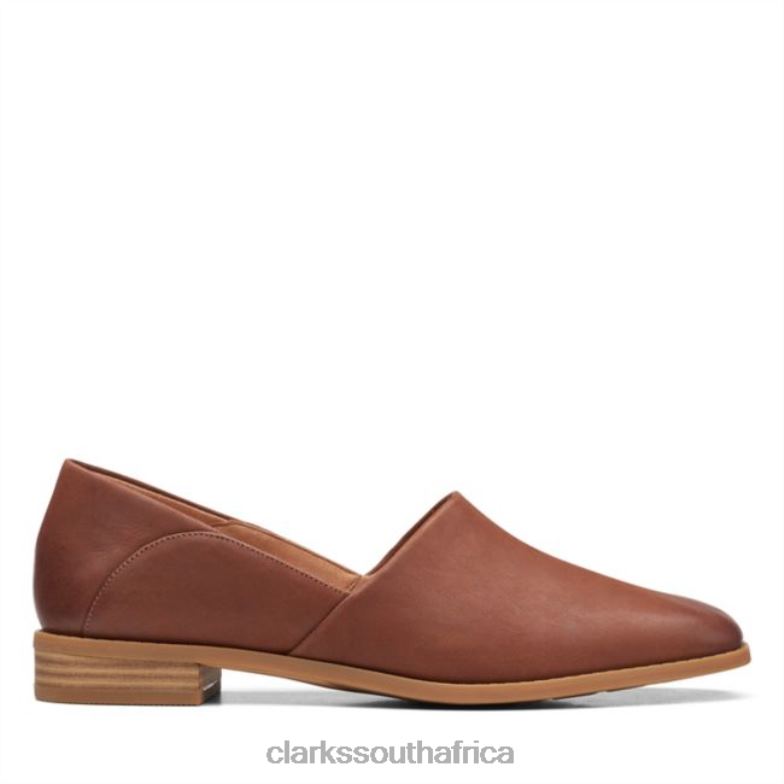 Pure Belle Dark Tan Leather Clarks Dark Tan Leather 840405981 Women Clarks Dark Tan Leather