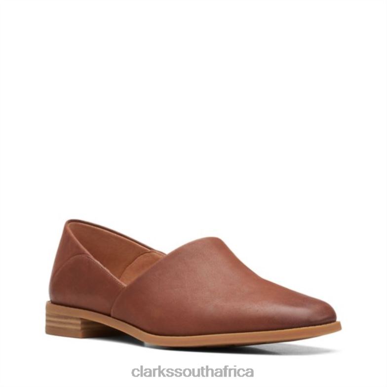 Pure Belle Dark Tan Leather Clarks Dark Tan Leather 840405981 Women Clarks Dark Tan Leather