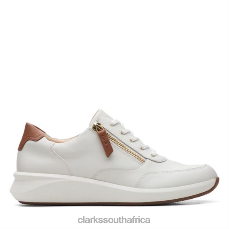 Un Rio Zip White Leather Clarks White Leather 840405093 Women Clarks White Leather
